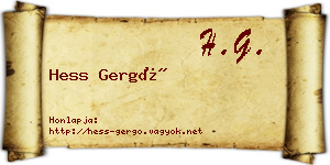 Hess Gergő névjegykártya