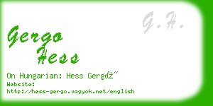 gergo hess business card